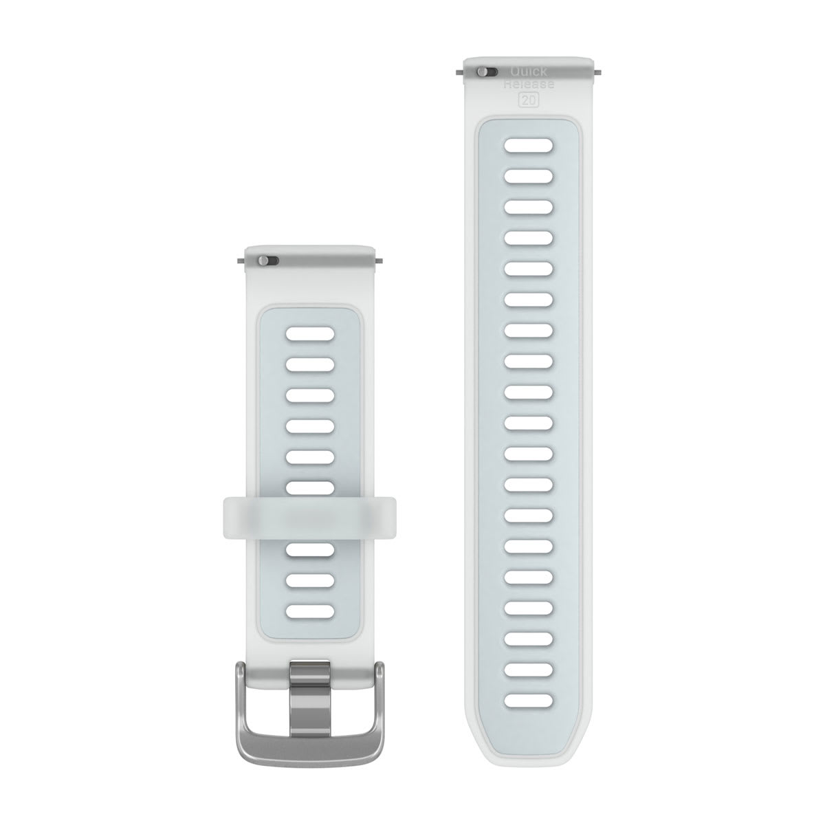 Quick Release Bands (20 mm) Translucent Whitestone/Cloud Blue with Silver Hardware