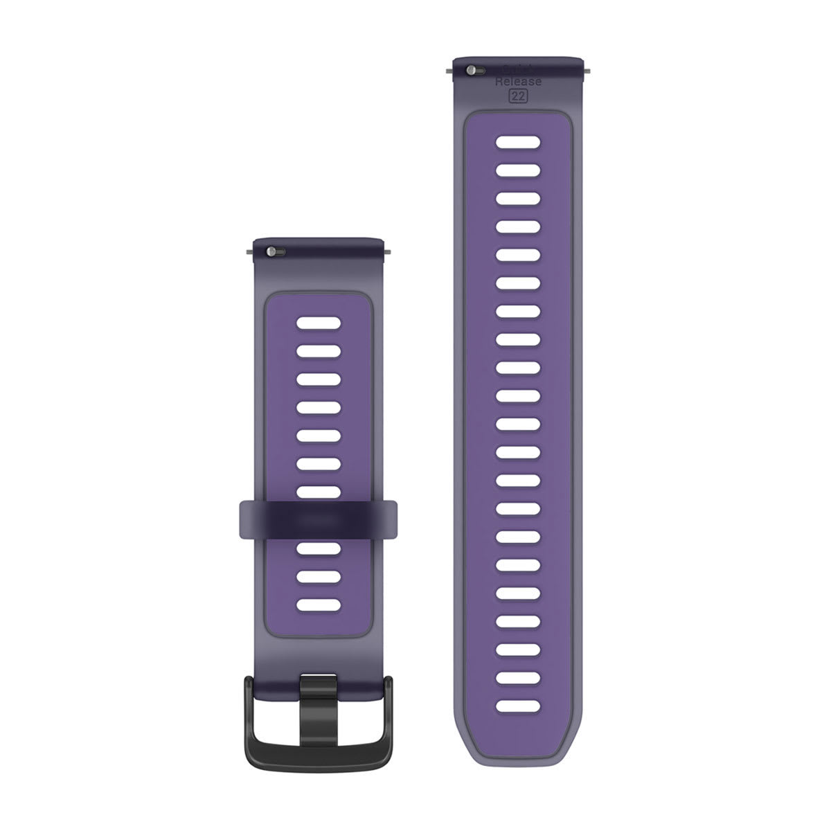 Quick Release Bands (22 mm) Translucent Imperial Purple/Indigo with Slate Hardware