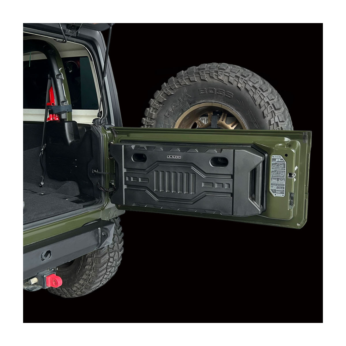 JL Audio Stealthbox® Enclosed Tailgate Subwoofer for Jeep Wrangler (SBX-J-JLTAILGT/12W3) (94790) JL Audio Stealthbox® Enclosed Tailgate Subwoofer for Jeep Wrangler