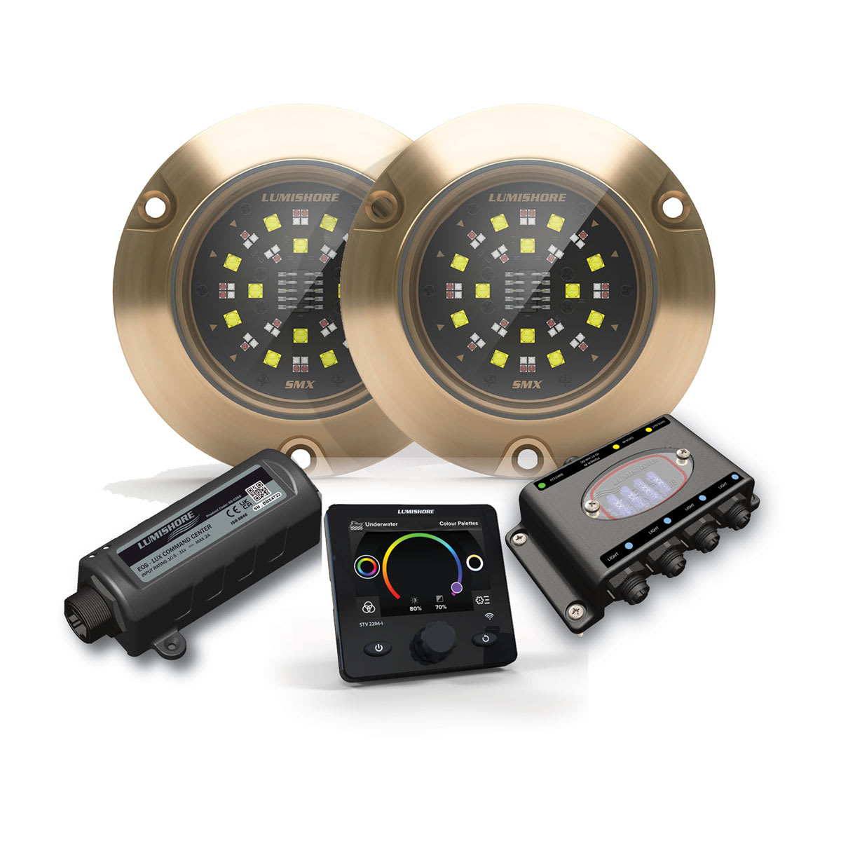 Lumishore® SMX154 Set 2 Lights, Hub, EOS-LUX Command Center with Display