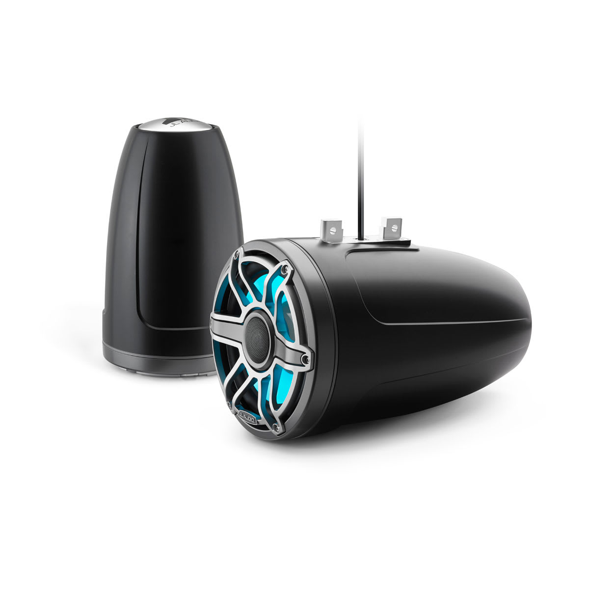 JL Audio® M6 Enclosed Tower Speakers 8.8\" with LED and Titanium Sport Grille (M6-880ETXv3-Sb-S-GmTi-i)