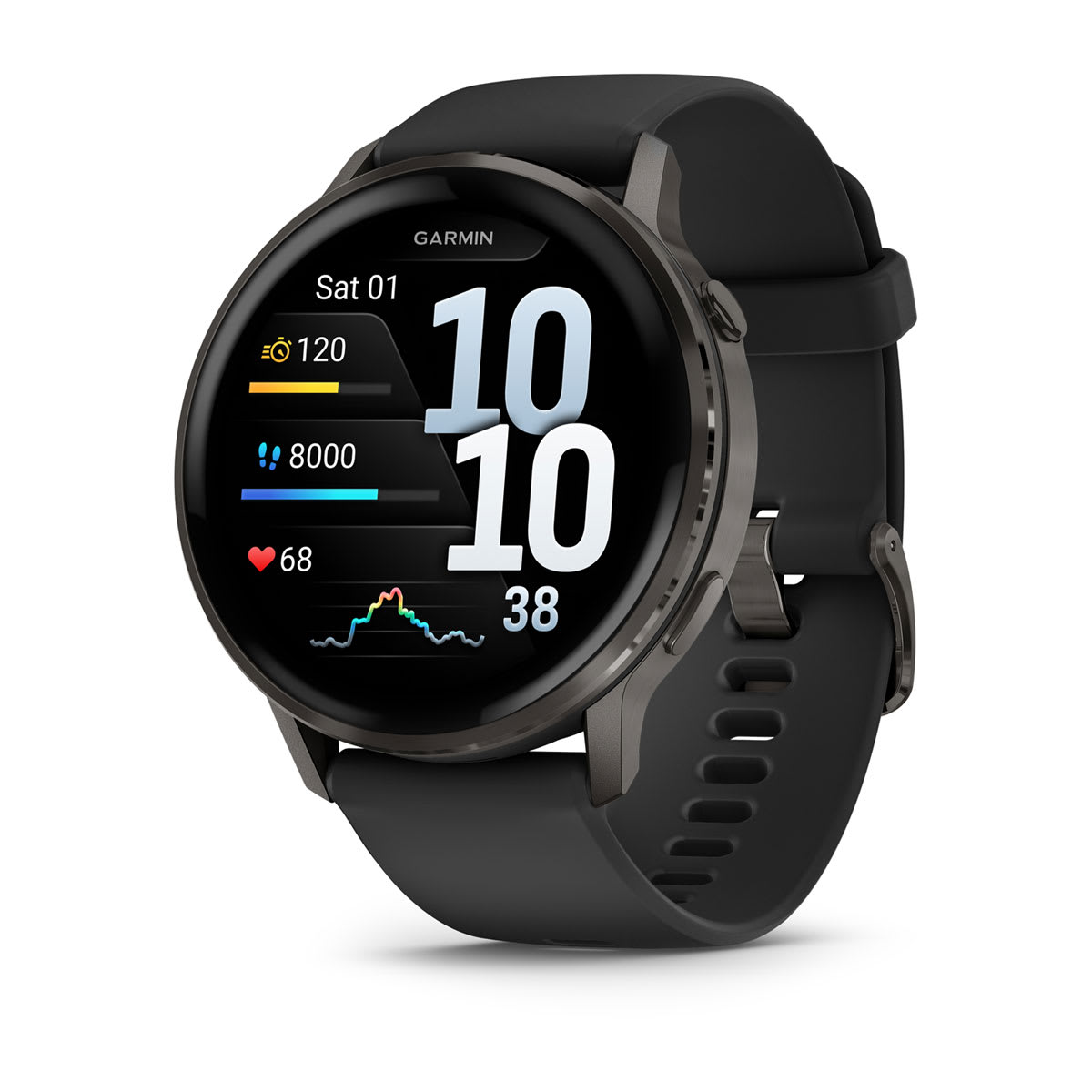 Venu® 4 – 45 mm Slate with Black Silicone Band