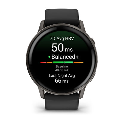 Venu® 4 – 45 mm Slate with Black Silicone Band