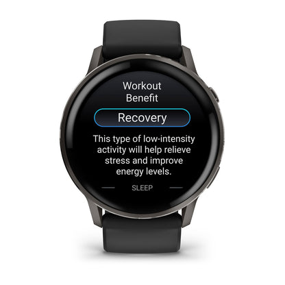 Venu® 4 – 45 mm Slate with Black Silicone Band