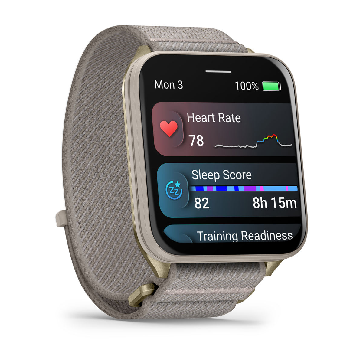 Venu® X1 Soft Gold with Titanium Caseback and French Gray Nylon Band