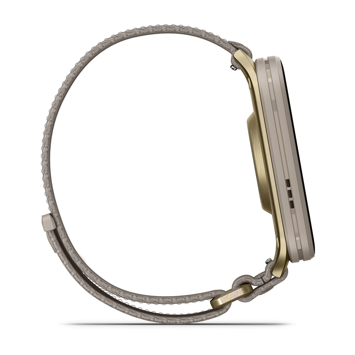 Venu® X1 Soft Gold with Titanium Caseback and French Gray Nylon Band
