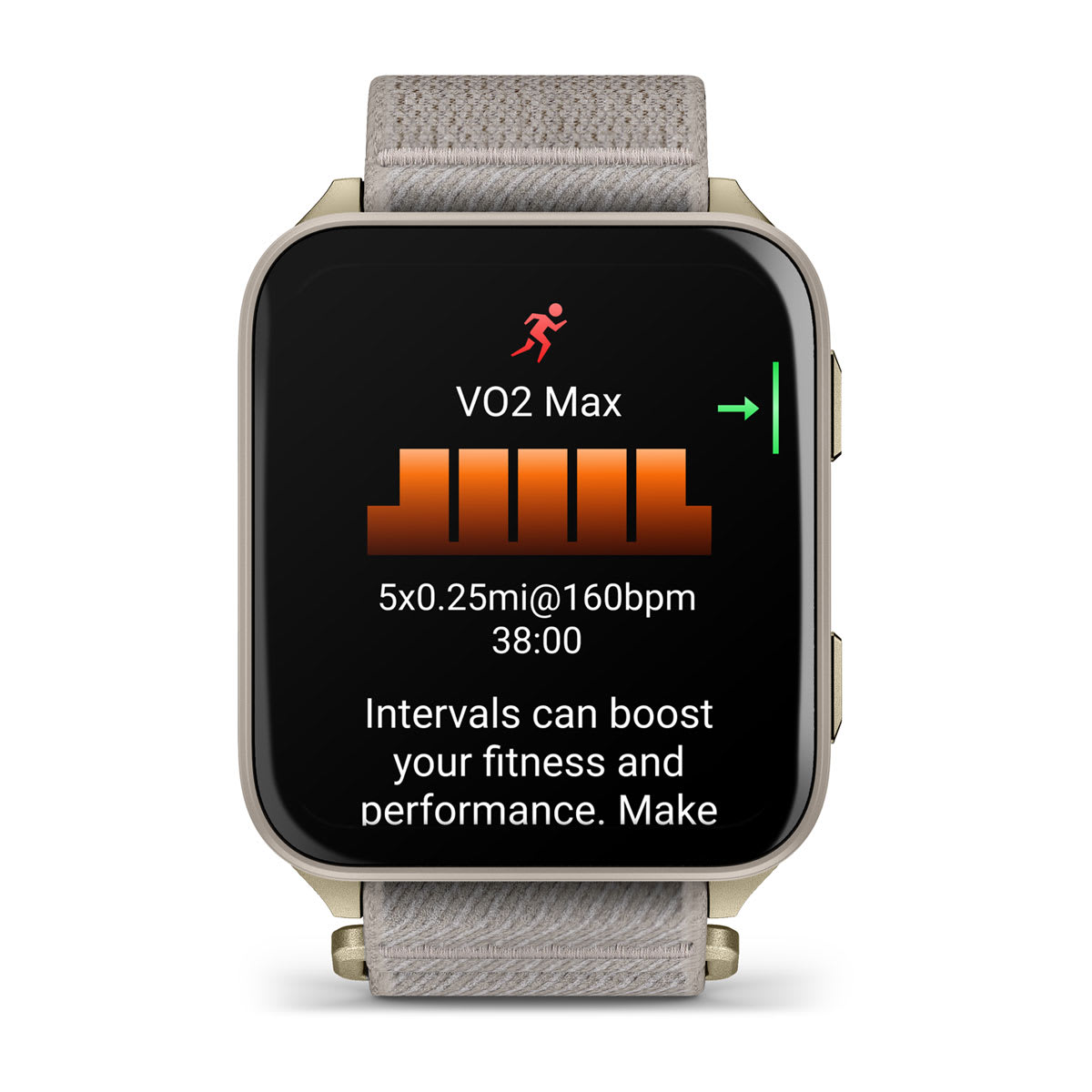 Venu® X1 Soft Gold with Titanium Caseback and French Gray Nylon Band