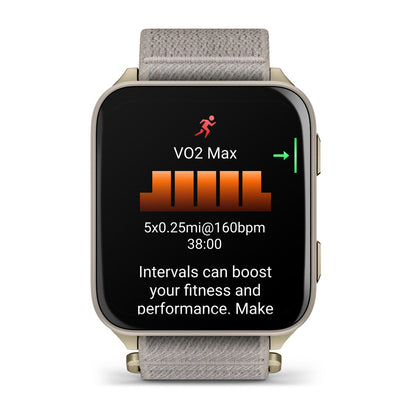 Venu® X1 Soft Gold with Titanium Caseback and French Gray Nylon Band