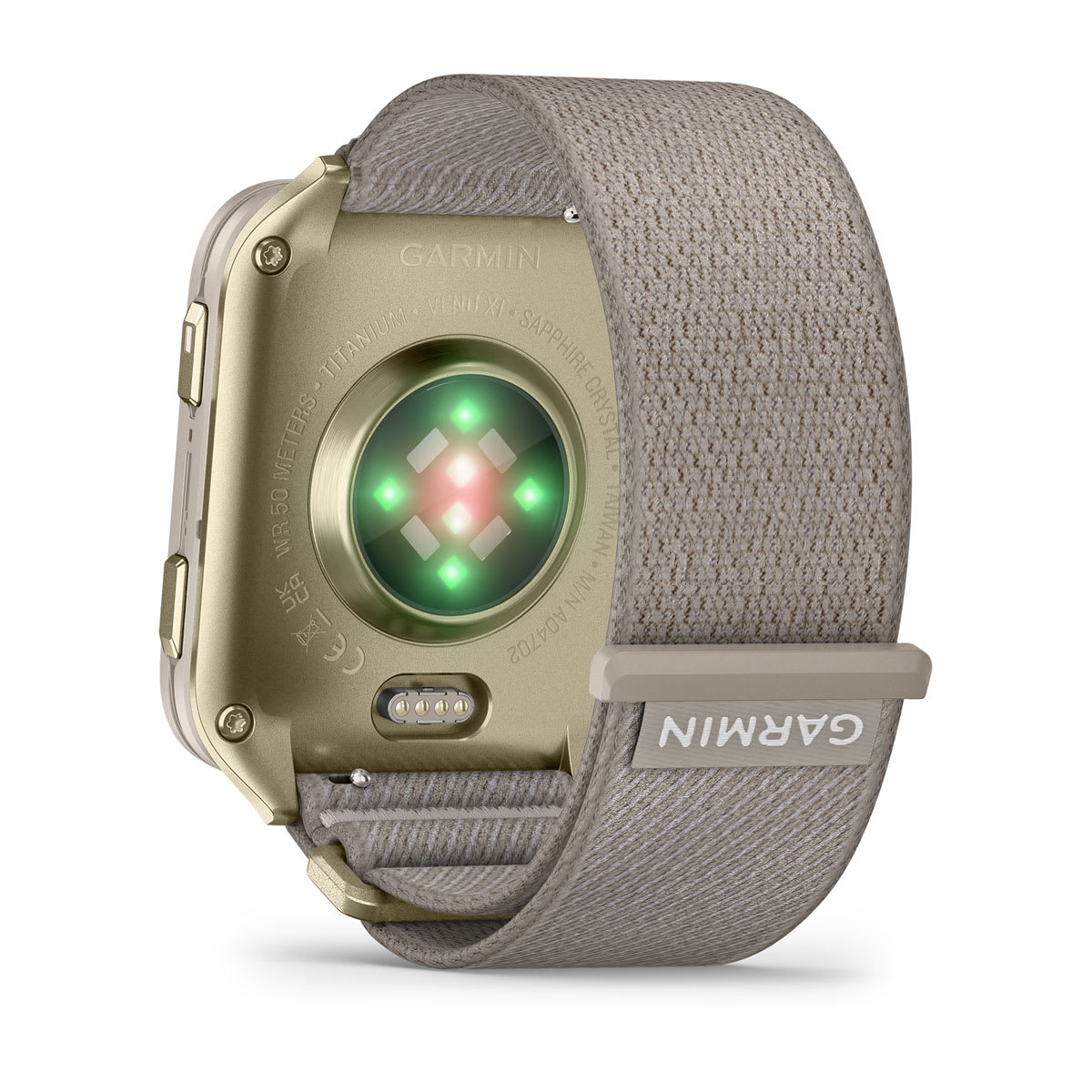 Venu® X1 Soft Gold with Titanium Caseback and French Gray Nylon Band