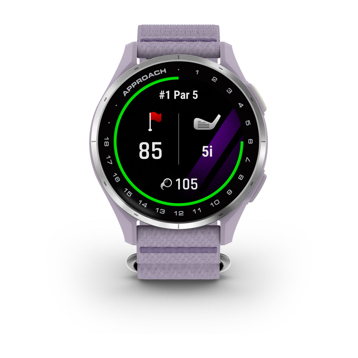 Approach® J1 Silver Aluminum Bezel with Lilac ComfortFit Fabric Band