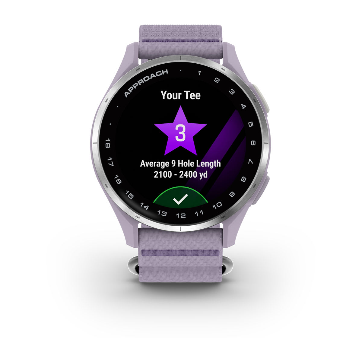 Approach® J1 Silver Aluminum Bezel with Lilac ComfortFit Fabric Band