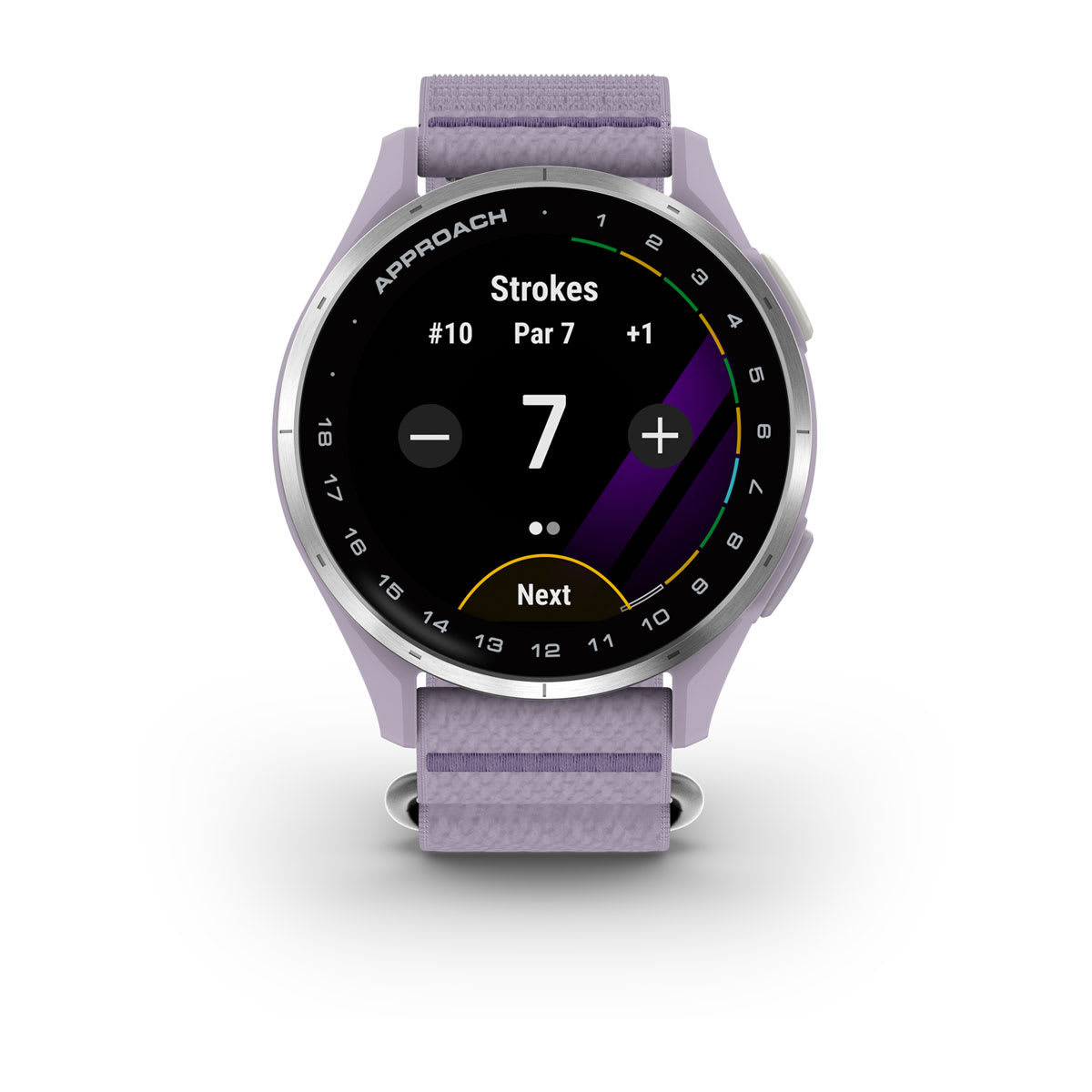 Approach® J1 Silver Aluminum Bezel with Lilac ComfortFit Fabric Band