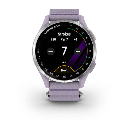 Approach® J1 Silver Aluminum Bezel with Lilac ComfortFit Fabric Band