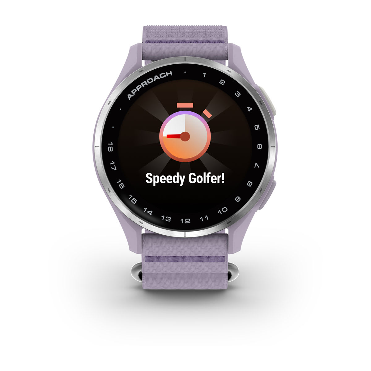 Approach® J1 Silver Aluminum Bezel with Lilac ComfortFit Fabric Band