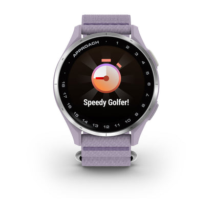 Approach® J1 Silver Aluminum Bezel with Lilac ComfortFit Fabric Band