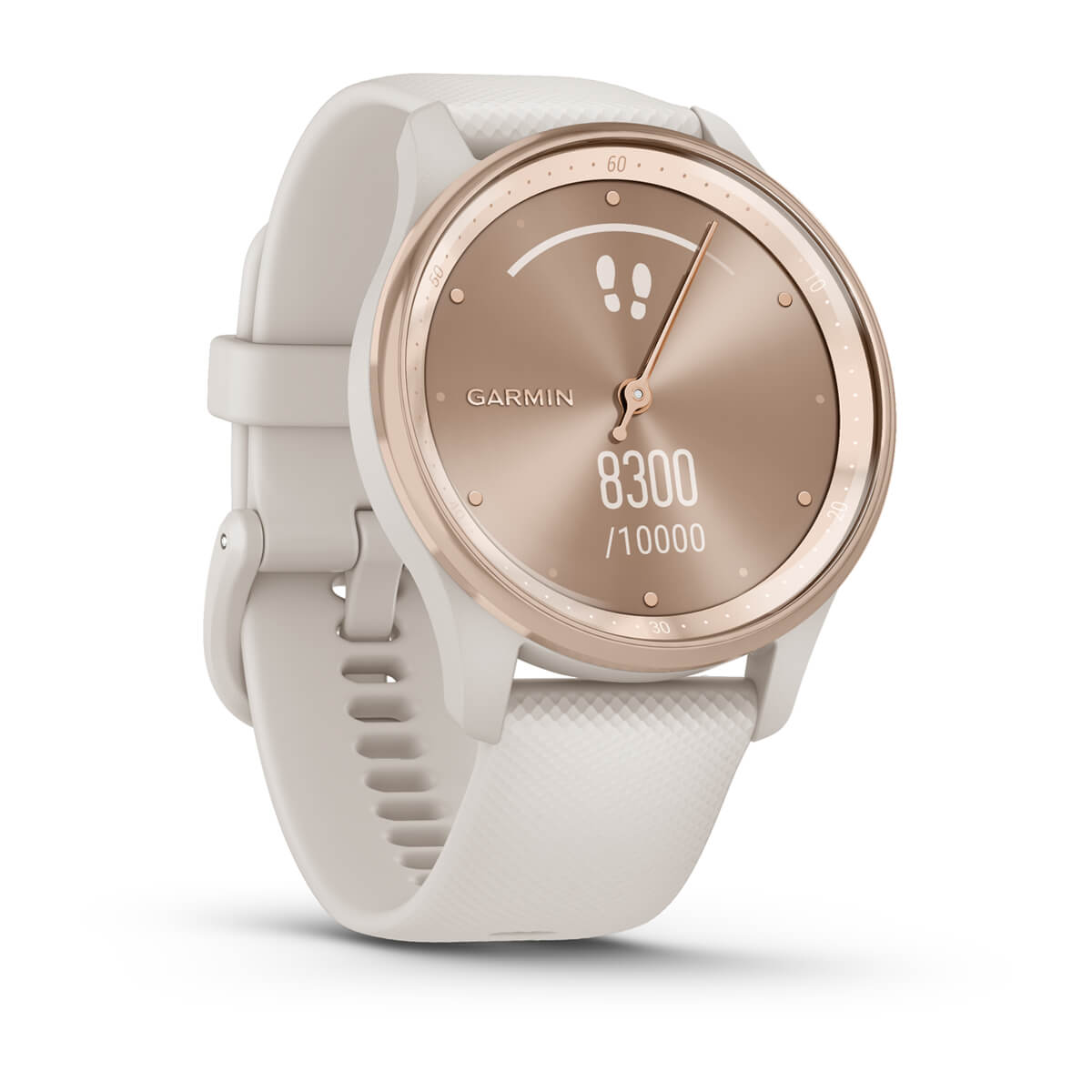 vívomove® Trend Peach Gold Stainless Steel Bezel with Ivory Case and Silicone Band