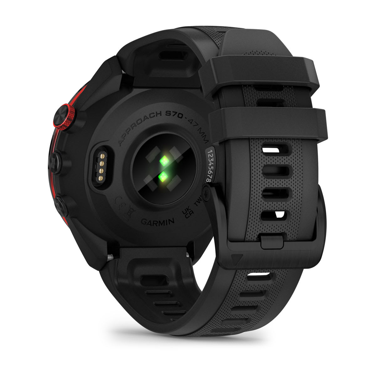 Approach® S70 - 47 mm Black/Red Ceramic Bezel with Black Silicone Band