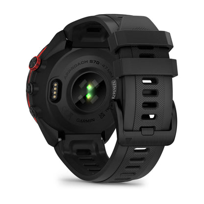 Approach® S70 - 47 mm Black/Red Ceramic Bezel with Black Silicone Band