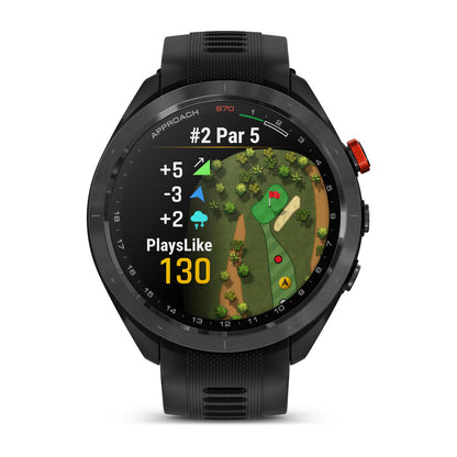 Approach® S70 - 47 mm Black/Red Ceramic Bezel with Black Silicone Band