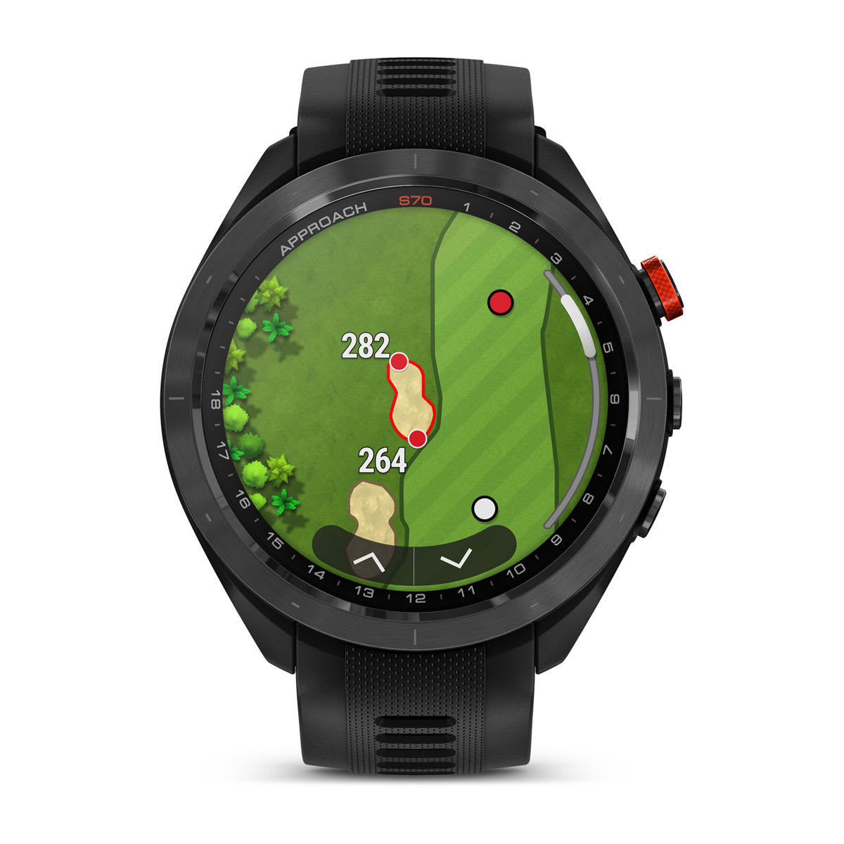 Approach® S70 - 47 mm Black/Red Ceramic Bezel with Black Silicone Band