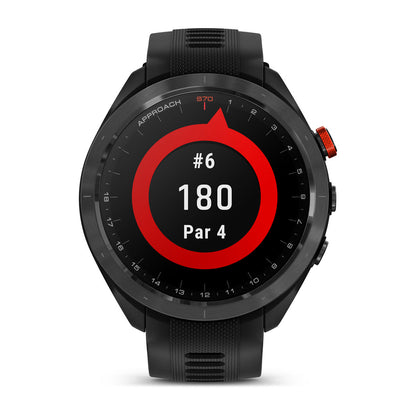 Approach® S70 - 47 mm Black/Red Ceramic Bezel with Black Silicone Band