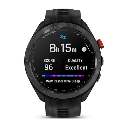 Approach® S70 - 47 mm Black/Red Ceramic Bezel with Black Silicone Band