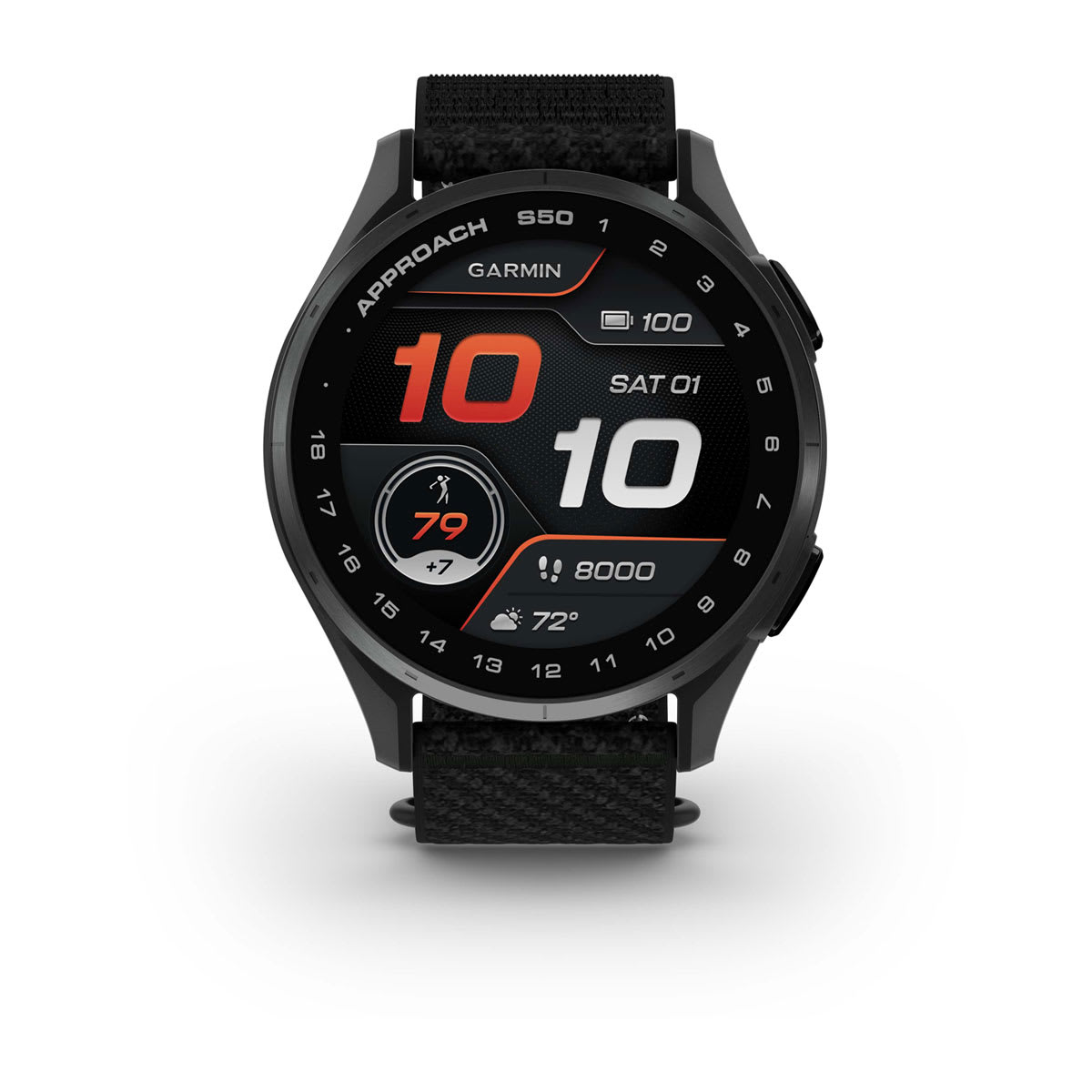 Approach® S50 Slate Aluminum Bezel with Black ComfortFit Nylon Band