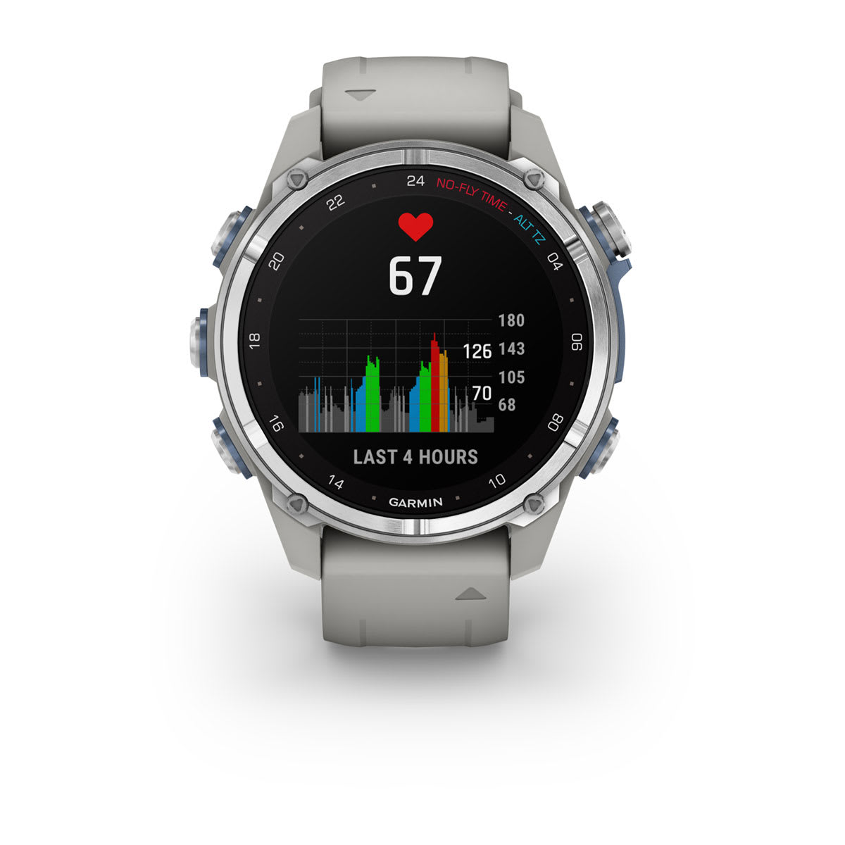 Descent™ Mk3 – 43 mm Stainless Steel with Fog Gray Silicone Band