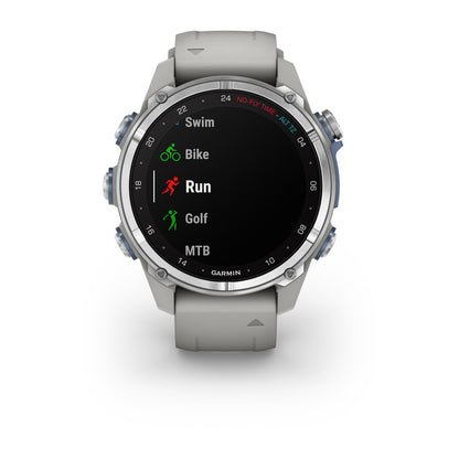 Descent™ Mk3 – 43 mm Stainless Steel with Fog Gray Silicone Band