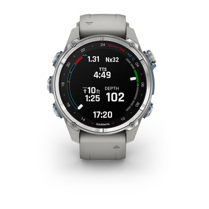 Descent™ Mk3 – 43 mm Stainless Steel with Fog Gray Silicone Band