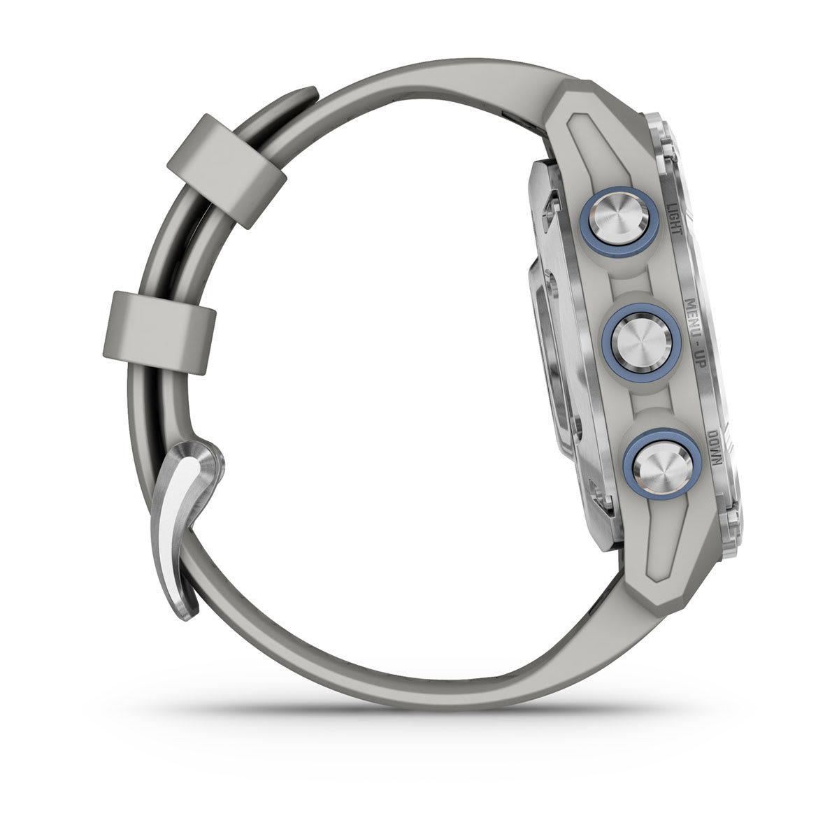 Descent™ Mk3 – 43 mm Stainless Steel with Fog Gray Silicone Band
