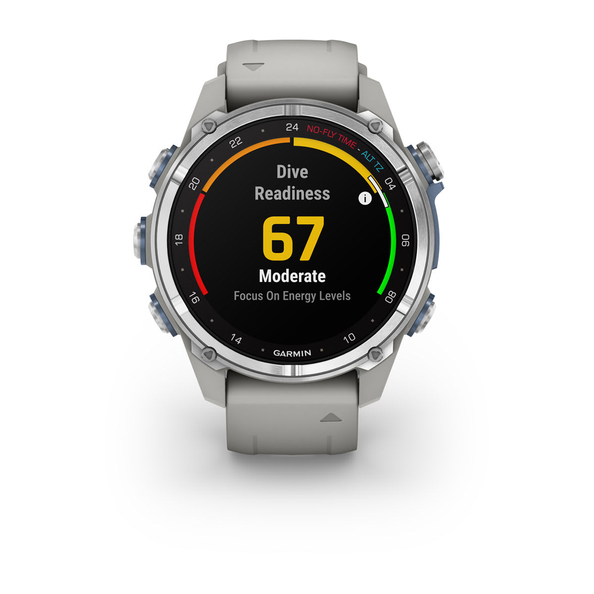 Descent™ Mk3 – 43 mm Stainless Steel with Fog Gray Silicone Band