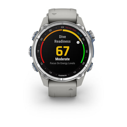 Descent™ Mk3 – 43 mm Stainless Steel with Fog Gray Silicone Band