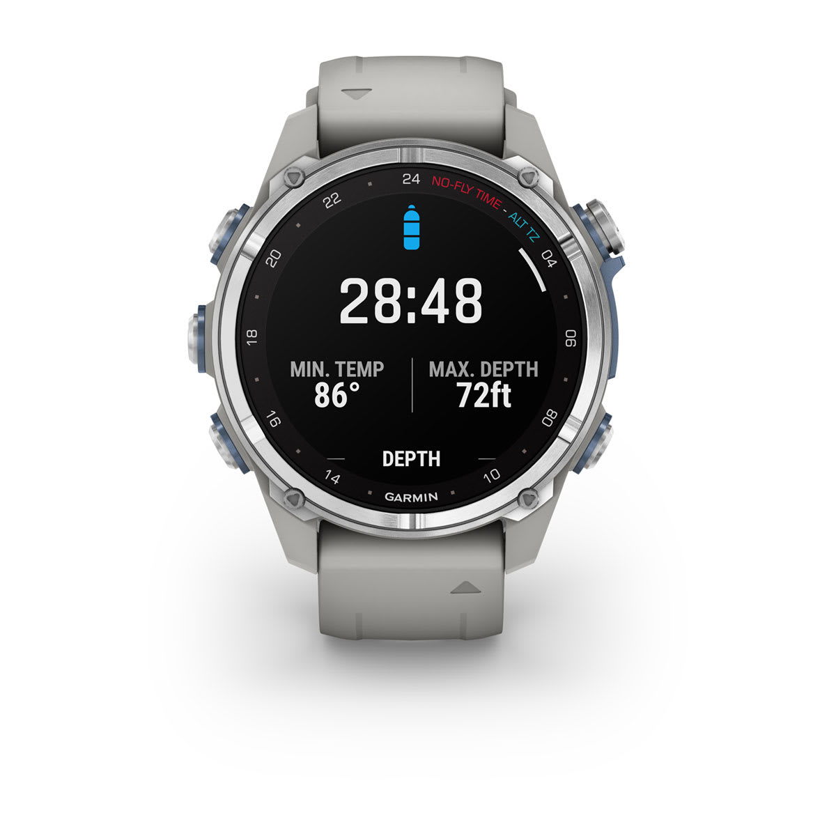 Descent™ Mk3 – 43 mm Stainless Steel with Fog Gray Silicone Band