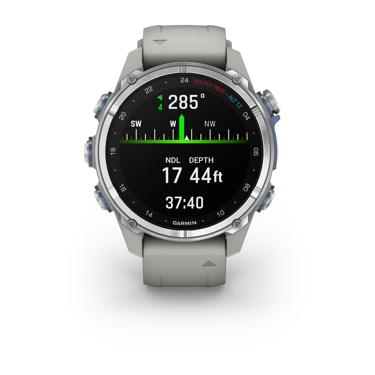 Descent™ Mk3 – 43 mm Stainless Steel with Fog Gray Silicone Band