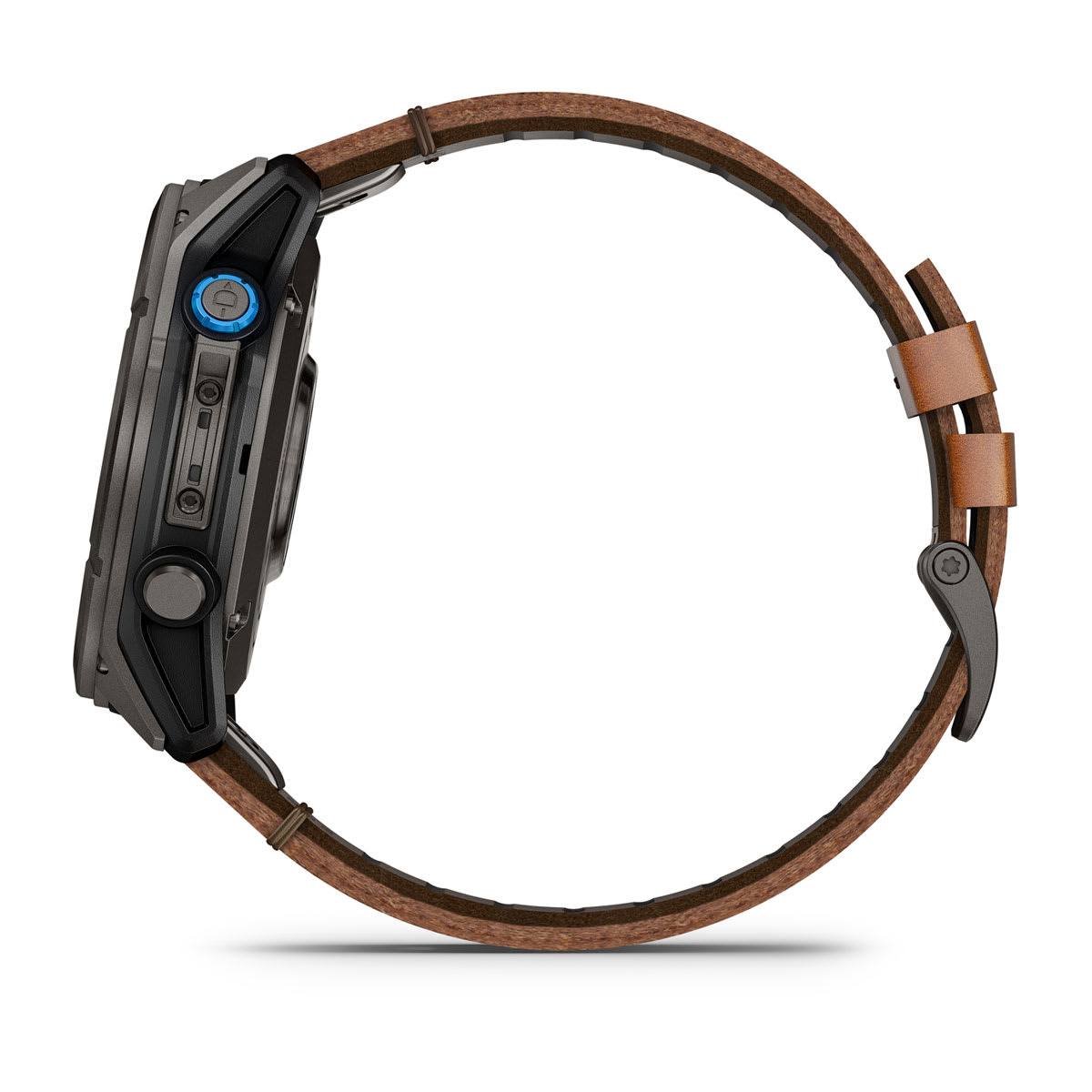 D2™ Mach 2 Pro Carbon Gray DLC Titanium with Chestnut Leather Band