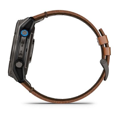 D2™ Mach 2 Pro Carbon Gray DLC Titanium with Chestnut Leather Band