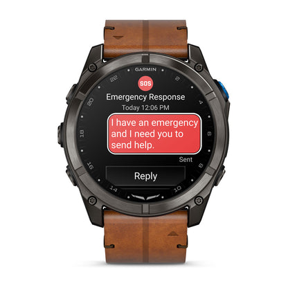 D2™ Mach 2 Pro Carbon Gray DLC Titanium with Chestnut Leather Band