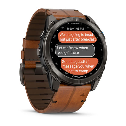 D2™ Mach 2 Pro Carbon Gray DLC Titanium with Chestnut Leather Band