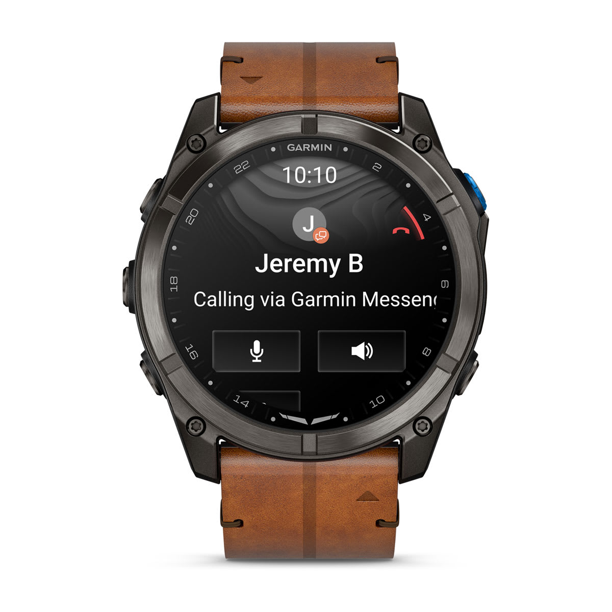D2™ Mach 2 Pro Carbon Gray DLC Titanium with Chestnut Leather Band
