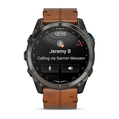 D2™ Mach 2 Pro Carbon Gray DLC Titanium with Chestnut Leather Band