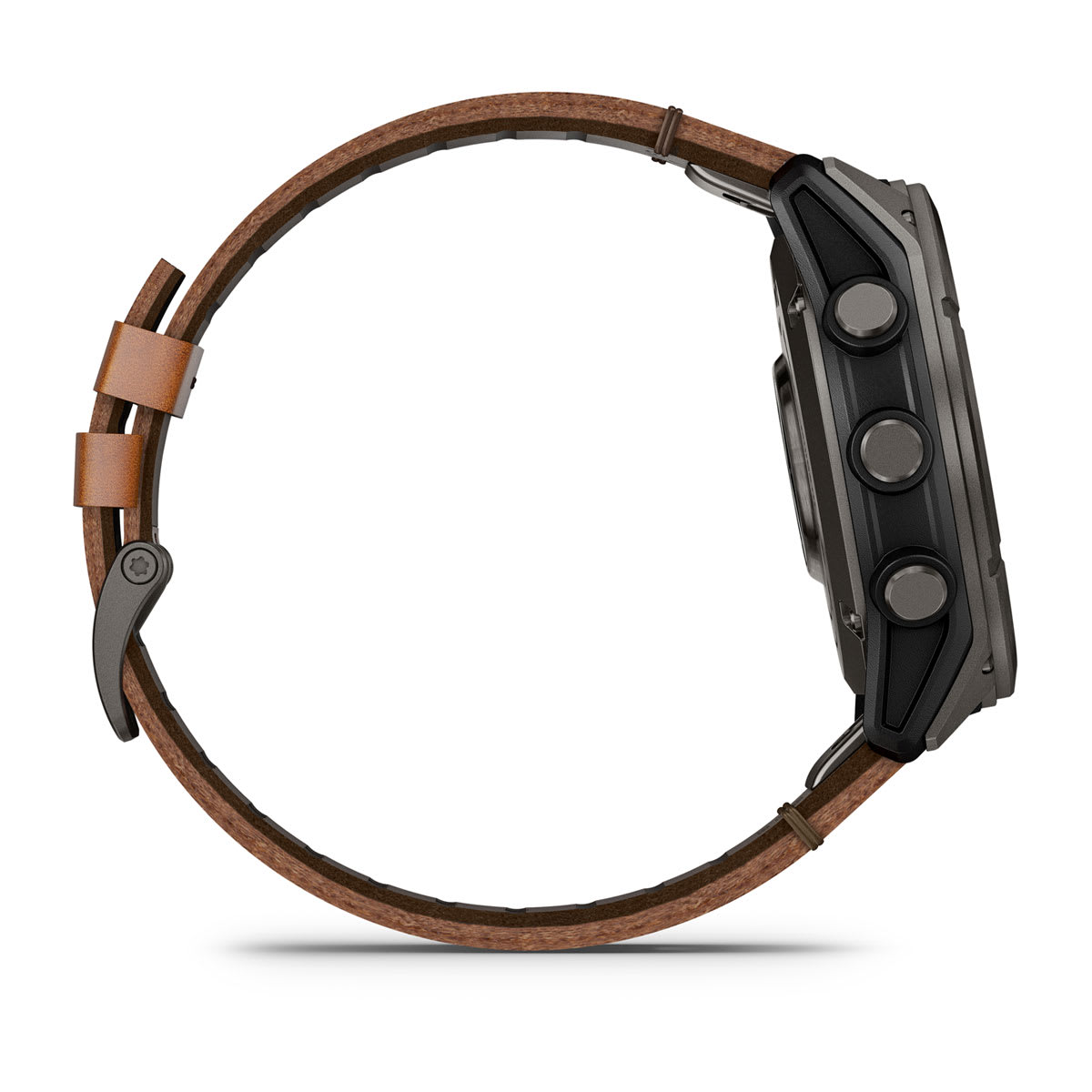 D2™ Mach 2 Pro Carbon Gray DLC Titanium with Chestnut Leather Band