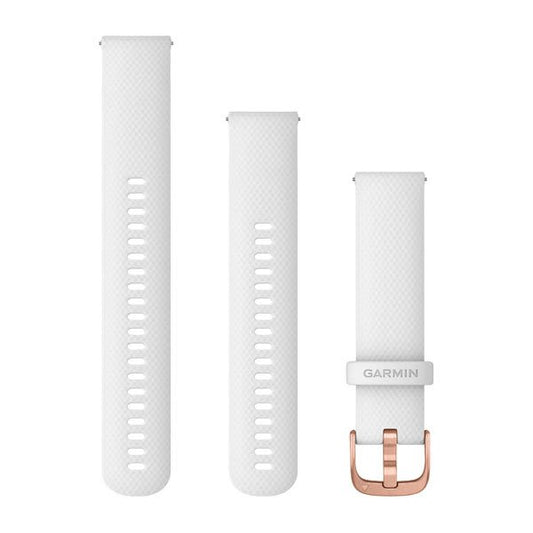 Quick Release Bands (20 mm) White with Rose Gold Hardware