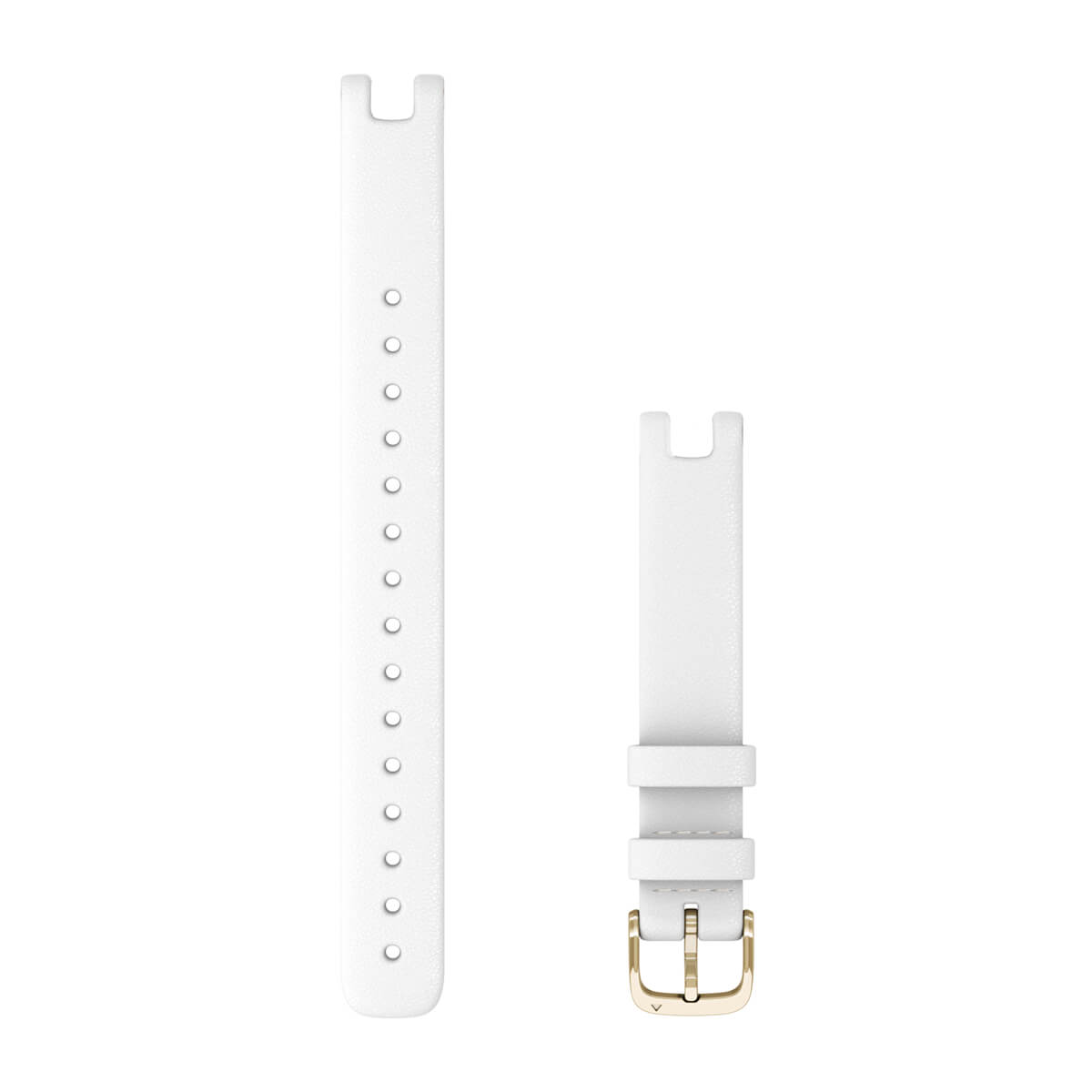Lily® Bands (14 mm) White Italian Leather with Cream Gold Hardware (Large)