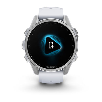 fēnix® 8 – 43 mm, AMOLED Silver with Whitestone Silicone Band