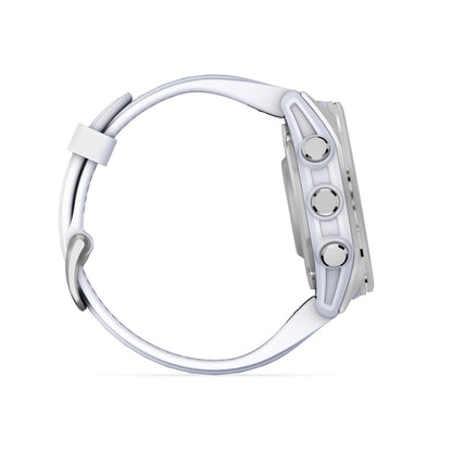 fēnix® 8 – 43 mm, AMOLED Silver with Whitestone Silicone Band