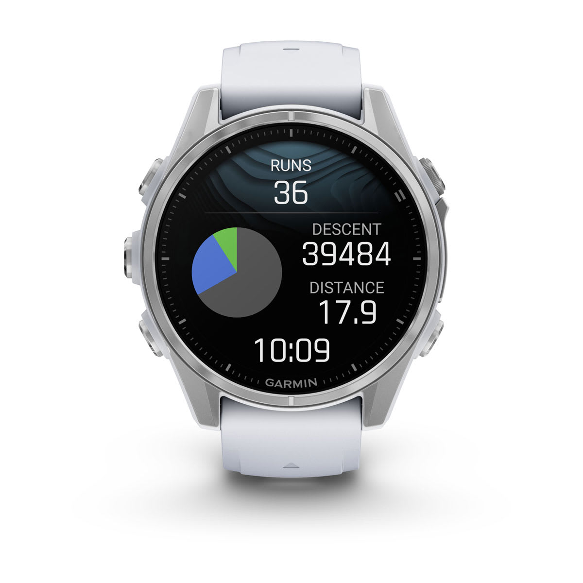 fēnix® 8 – 43 mm, AMOLED Silver with Whitestone Silicone Band