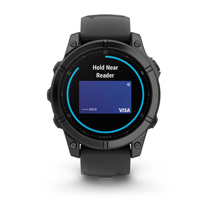 fēnix® E – 47 mm, AMOLED Slate Gray Steel with Black Silicone Band