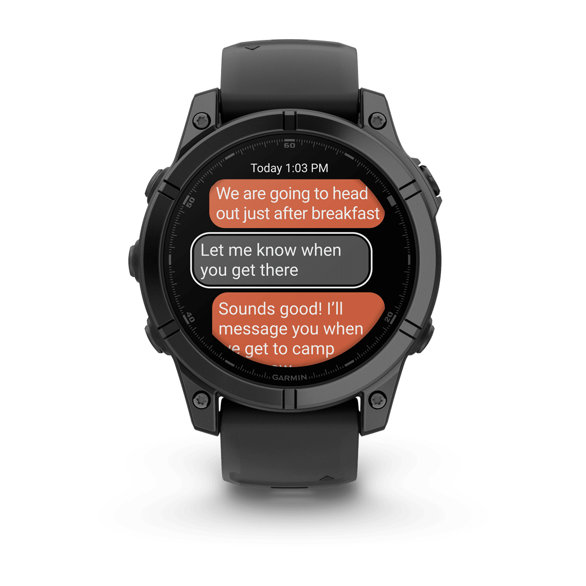 fēnix® E – 47 mm, AMOLED Slate Gray Steel with Black Silicone Band