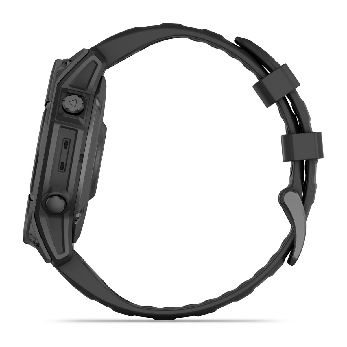 fēnix® E – 47 mm, AMOLED Slate Gray Steel with Black Silicone Band